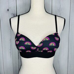 Victoria's Secret PINK Bra 32A Wear Everywhere Wireless Push Up Rainbow